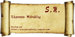 Siposs Mihály névjegykártya